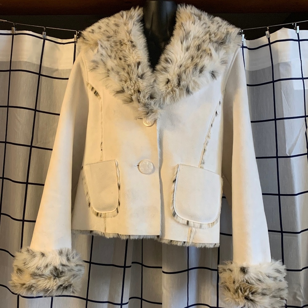 French Spy Faux Suede Jacket Size Large